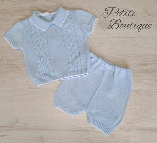 Spanish blue 2pc knit set