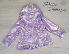 Load image into Gallery viewer, Lilac iridescent raincoat