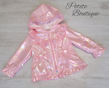 Load image into Gallery viewer, Pink iridescent raincoat