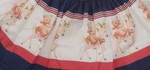 Load image into Gallery viewer, White/navy bear/carousel top &amp; skirt set