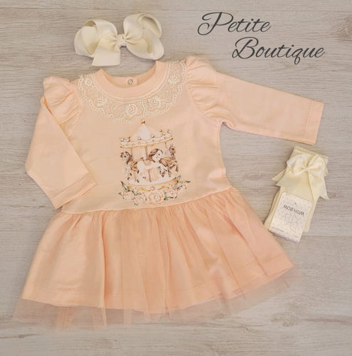 Peach carousel dress