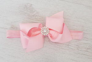 Baby pink hair bow