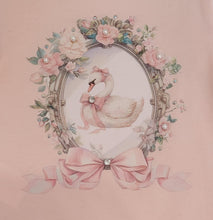 Load image into Gallery viewer, Peach swan top &amp; skirt set