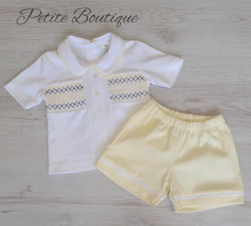 Spanish lemon smock top & short set