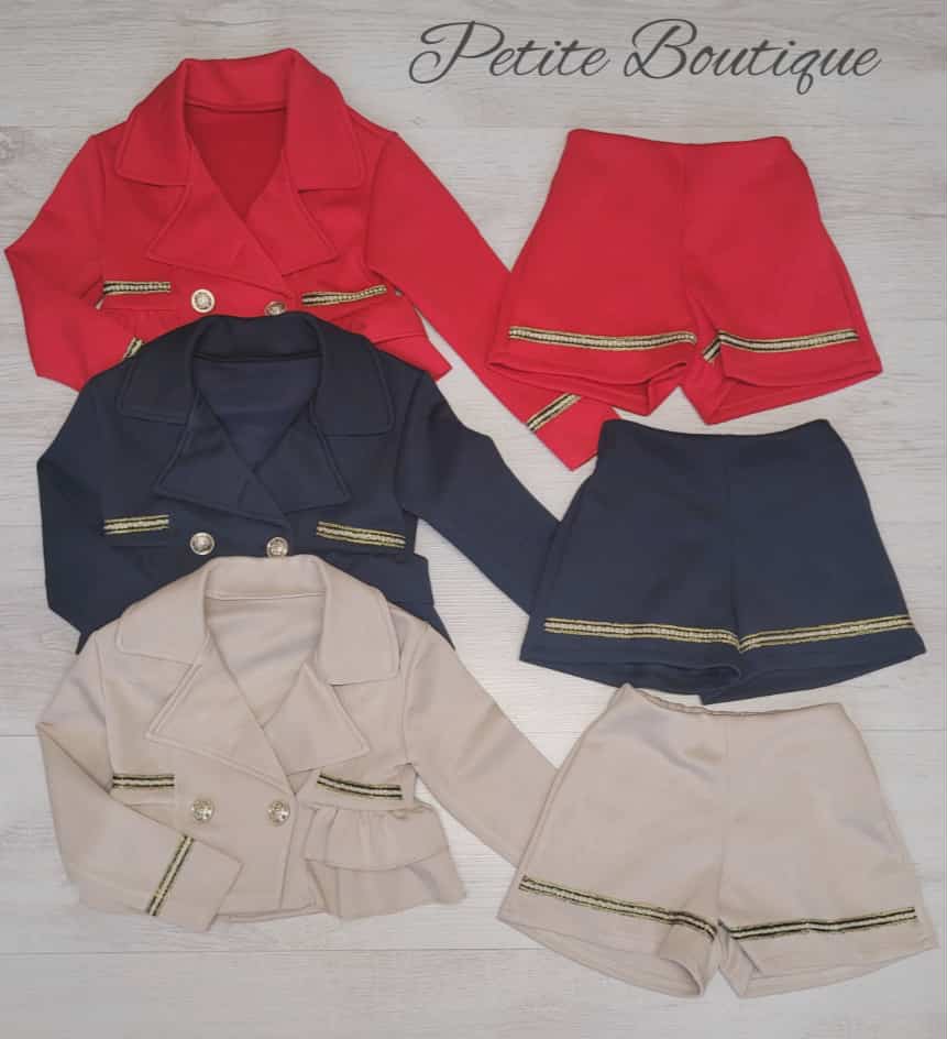 Navy 2pc jacket & short set