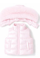 Load image into Gallery viewer, PRE ORDER padded gilet with detachable faux fur hood ❄️ - Pink