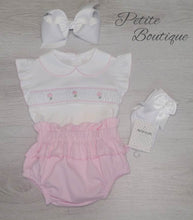 Load image into Gallery viewer, Spanish pink smock top &amp; jam pant set
