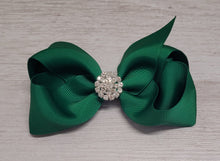 Load image into Gallery viewer, Dark green hair bow