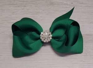 Dark green hair bow