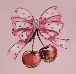 Pink cherry top & skirt set