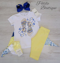 Load image into Gallery viewer, EMC blue/lemon short legging set