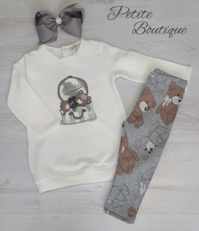 EMC teddy sweatshirt & legging set