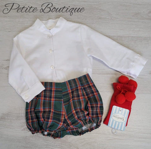 Spanish shirt & green tartan shirt set