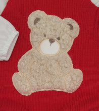 Load image into Gallery viewer, Boys Red teddy bear knit romper &amp; shirt set