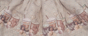 Beige hot drinks top & skirt seti