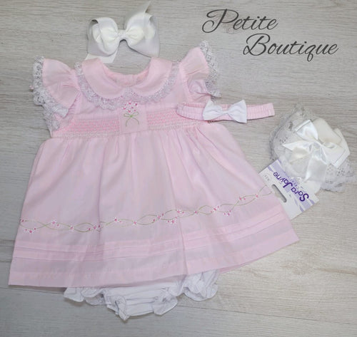 Pink dress with matching pants & headband
