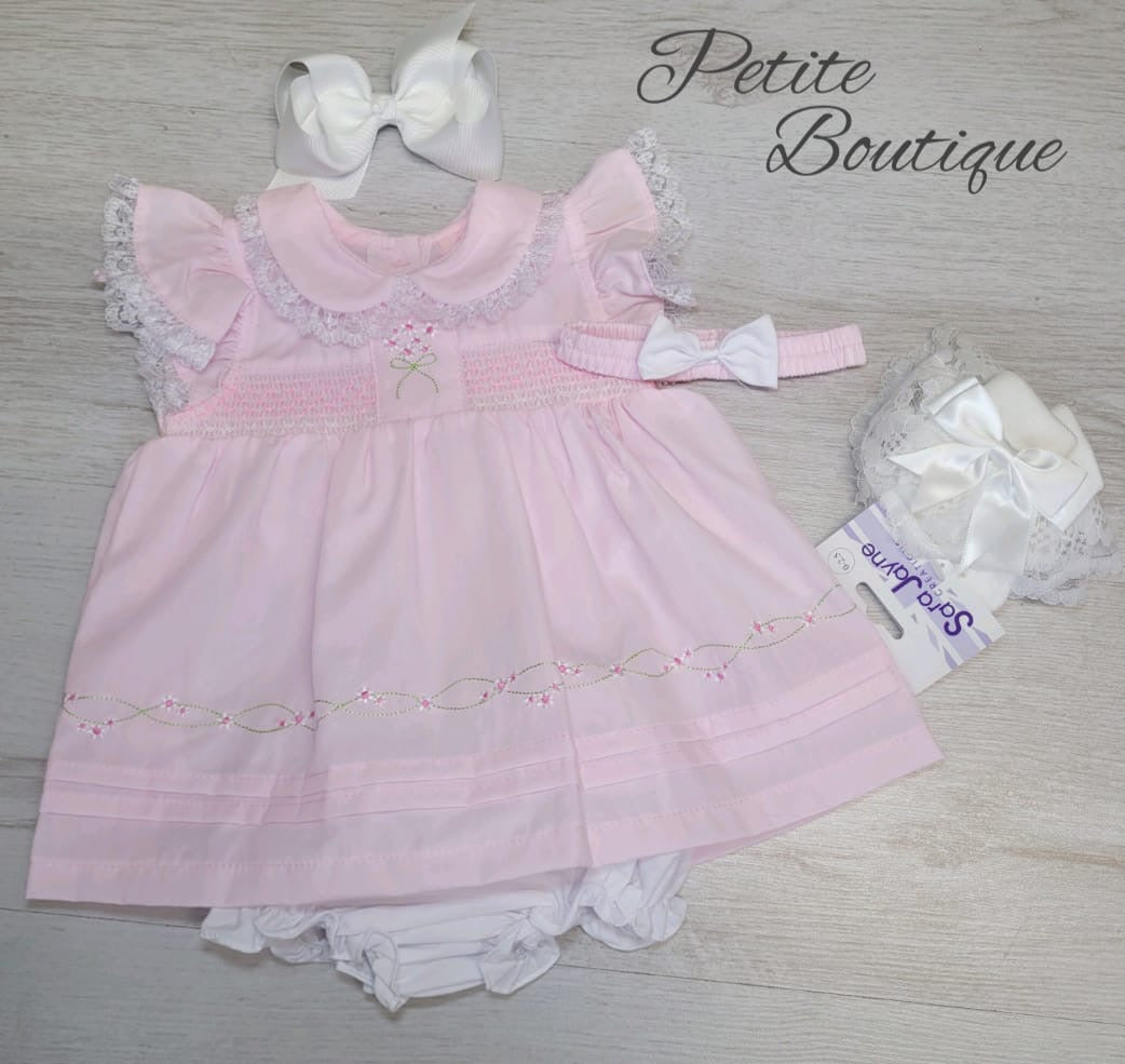 Pink dress with matching pants & headband