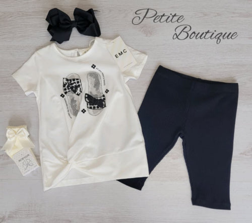 EMC sandals too & short legging set