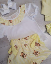 Load image into Gallery viewer, Lemon teddy bear top &amp; short set