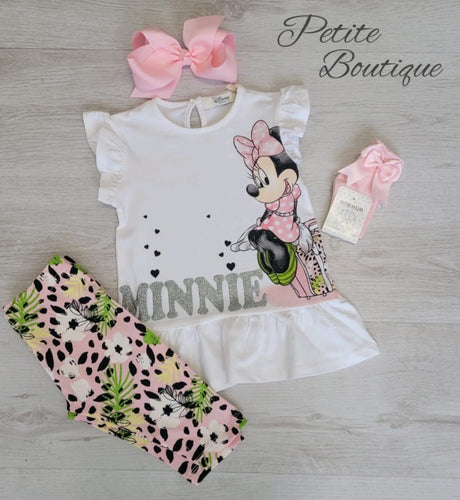 EMC Minnie Mouse top & short legging set💗