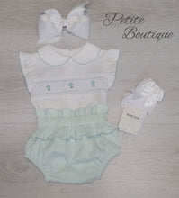 Load image into Gallery viewer, Spanish pastel green smock top &amp; jam pant set