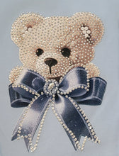 Load image into Gallery viewer, White/blue teddy bear top &amp; skirt set