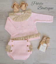 Load image into Gallery viewer, Spanish pink/beige 2pc knit set