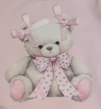 Load image into Gallery viewer, Pink double bow bear top &amp; skirt set