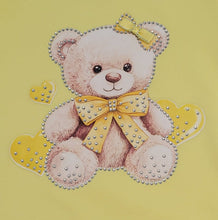 Load image into Gallery viewer, White/yellow teddy bear topskirt &amp; headband set