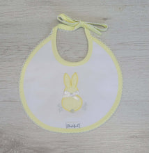 Load image into Gallery viewer, Spanish bunny bib white/lemon