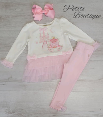 Caramelo pink ‘once upon a time’ top & legging set 🏰