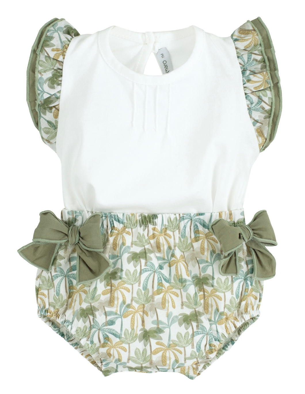 Spanish Calamaro top & palm tree design bow jam pant set