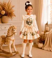 Load image into Gallery viewer, Cream rocking horse top &amp; skirt set