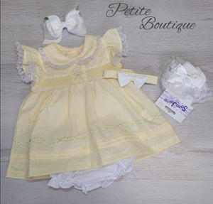 Lemon dress with matching pants & headband