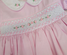 Load image into Gallery viewer, Pink/white smock dress