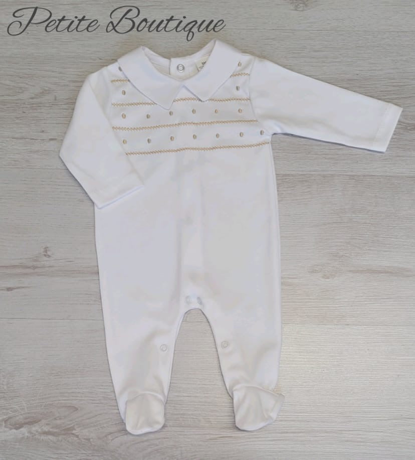 Spanish white/beige babygrow