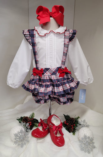Babine navy/red braces jam pant & shirt set