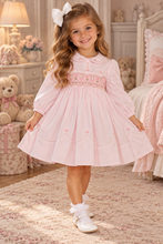 Load image into Gallery viewer, Sarah Louise pale pink &amp; beige smock dress