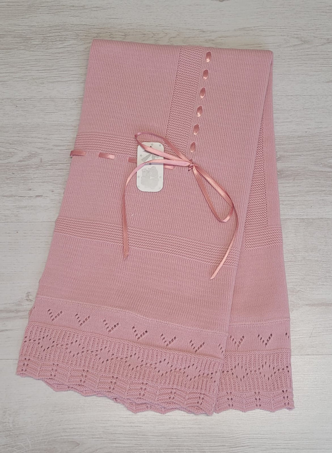 Spanish dusky pink ribbon shawl