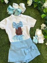 Load image into Gallery viewer, Summer baby blue top &amp; skort set