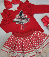 Load image into Gallery viewer, Red hat top &amp; skirt set