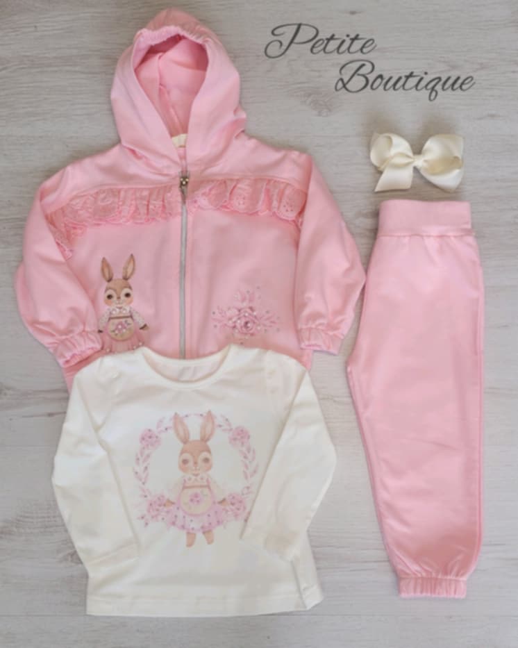 Pink bunny 3pc lounge set