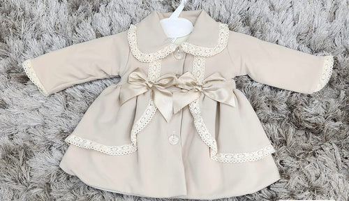 Spanish beige/cream double bow coat