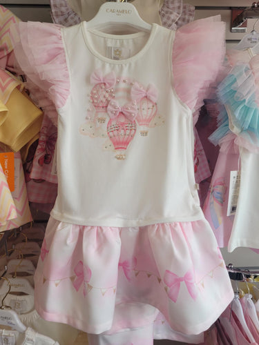 Caramelo hot air balloon drop waist dress