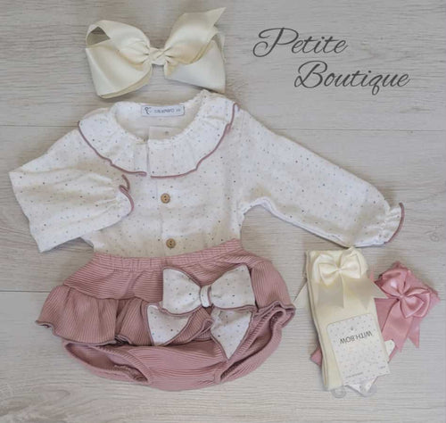 Calamaro top & dusky pink jam pant set