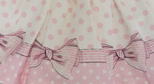 Load image into Gallery viewer, Pink/cream bow top &amp; skirt set
