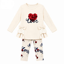 Load image into Gallery viewer, Cream love top &amp; legging set