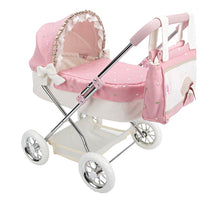 Load image into Gallery viewer, Spanish pink/cream my first pram (check description for measurements)