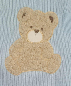 Baby blue teddy bear knit romper & short set