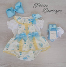 Load image into Gallery viewer, Spanish hot air balloon print romper &amp; shirt set